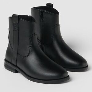 ZARA Kids cowboys style ankle black boots